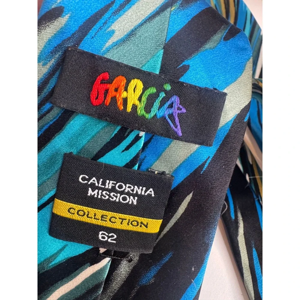 Vintage Jerry Garcia Collection 62 Silk‎ Abstract Necktie Blue Artistic Tie